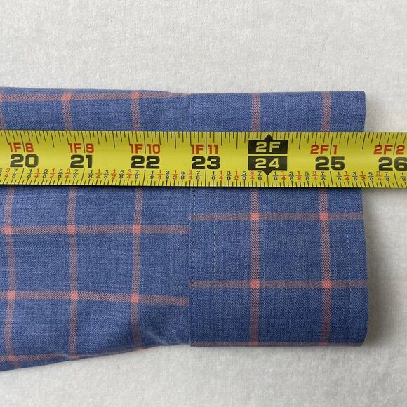 Untuckit Men’s Long Sleeve Button Up Blue Pink Check- M - Picture 7 of 9